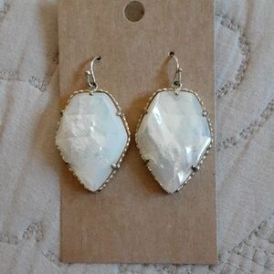 Kendra Scott Gold and White Faceted Earrings